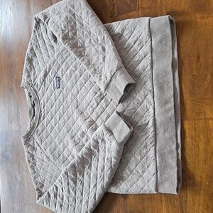 Patagonia Organic Cotton Quilted Crewneck Sweatshirt Taupe Size XL